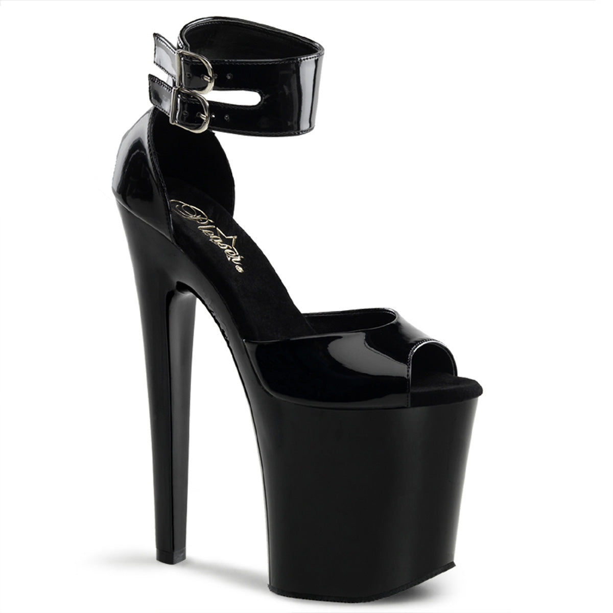Pleaser Sandali da donna XTREME-875 BLK PAT / BLK