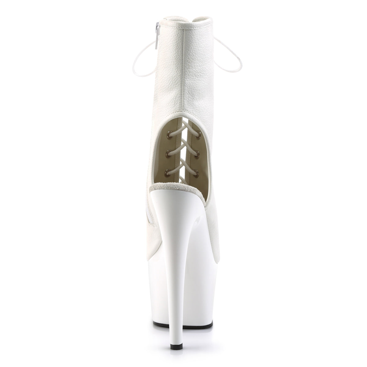 Pleaser Womens Ankle Boots ADORE-1016 Wht Faux Leather/Wht