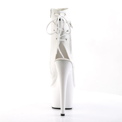 Pleaser Womens Ankle Boots ADORE-1018 Wht Faux Leather/Wht