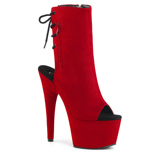 Pleaser Stivaletti da donna ADORE-1018FS RED FAUX Suede / Red Faux Suede Suede