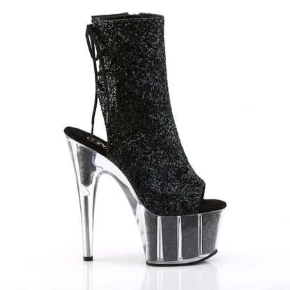 Pleaser Womens Ankle Boots ADORE-1018G Blk Glitter/Blk Glitter
