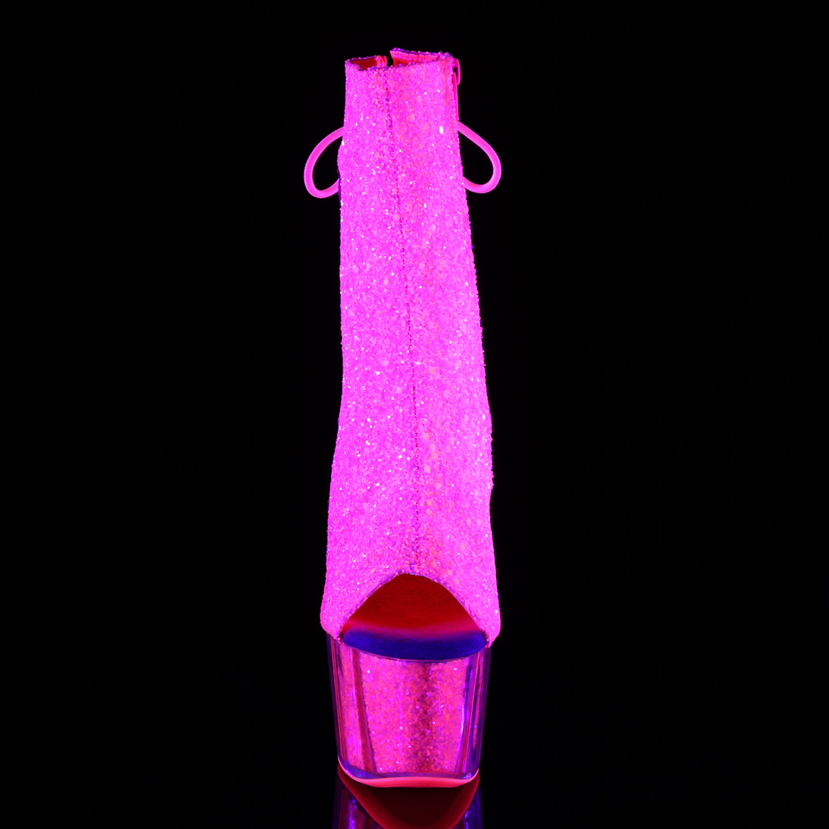 Pleaser Stivaletti da donna ADORE-1018G Neon rosa glitter / scintillio rosa neon
