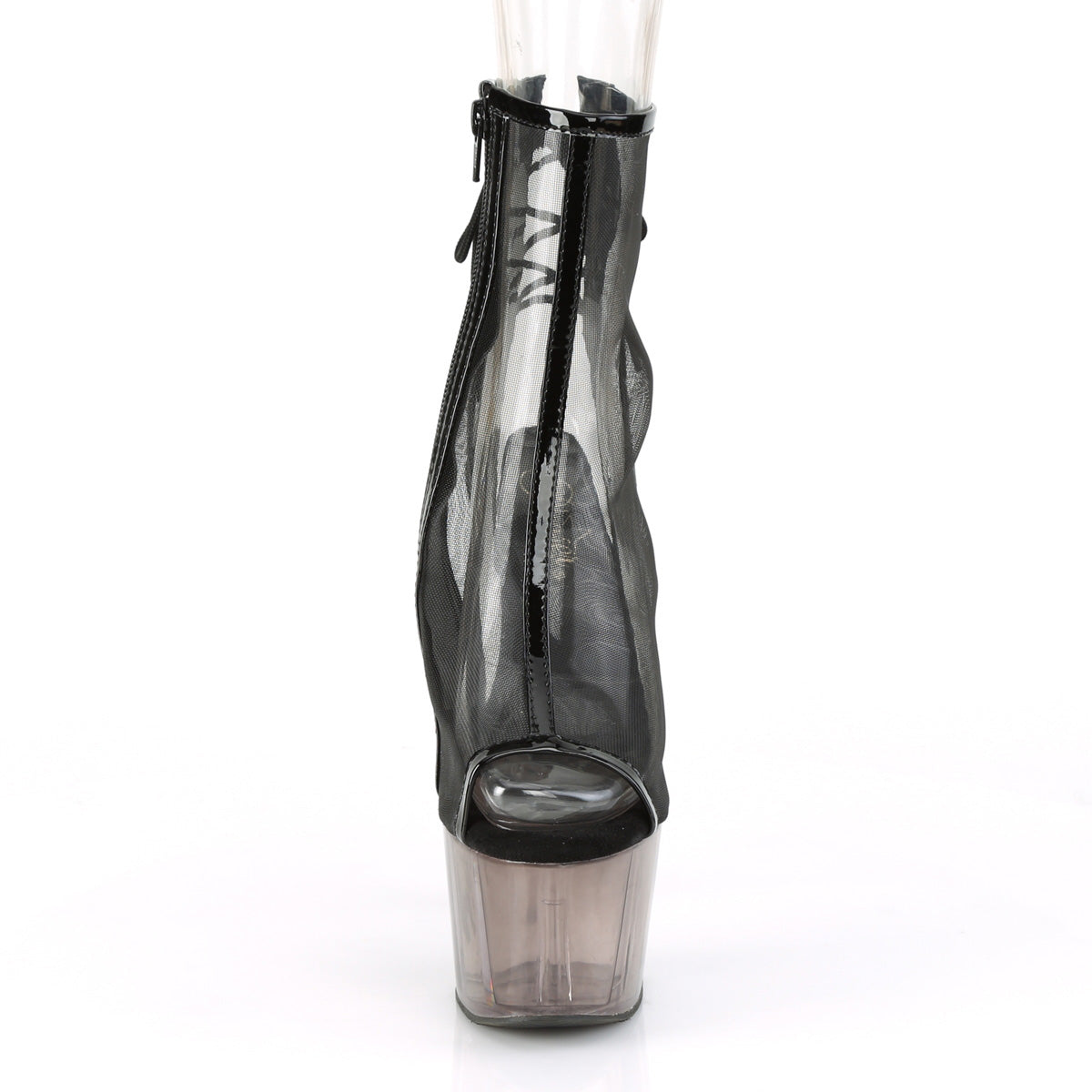 Pleaser Stivaletti da donna ADORE-1018msht Blk Pat-Mesh / Smoke Tinted