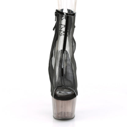Pleaser Stivaletti da donna ADORE-1018msht Blk Pat-Mesh / Smoke Tinted