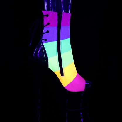 Pleaser Stivaletti da donna ADORE-1018Rbg. Rainbow Multi glitter / Blk