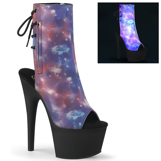 Pleaser Stivaletti da donna ADORE-1018Refl Purple-Blue Reflective / Blk Matte