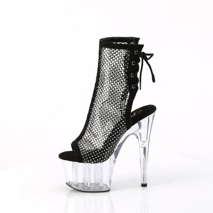 Pleaser  Ankle Boots ADORE-1018RM Blk Faux Suede-RS Mesh/Clr