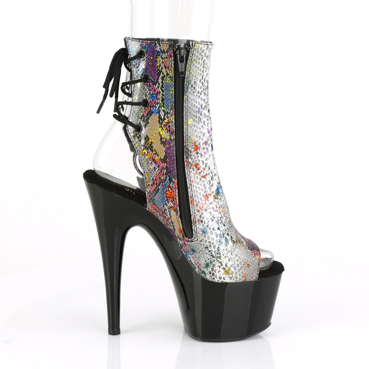 Pleaser Stivaletti da donna ADORE-1018SP Stampa di serpente multicolore / BLK
