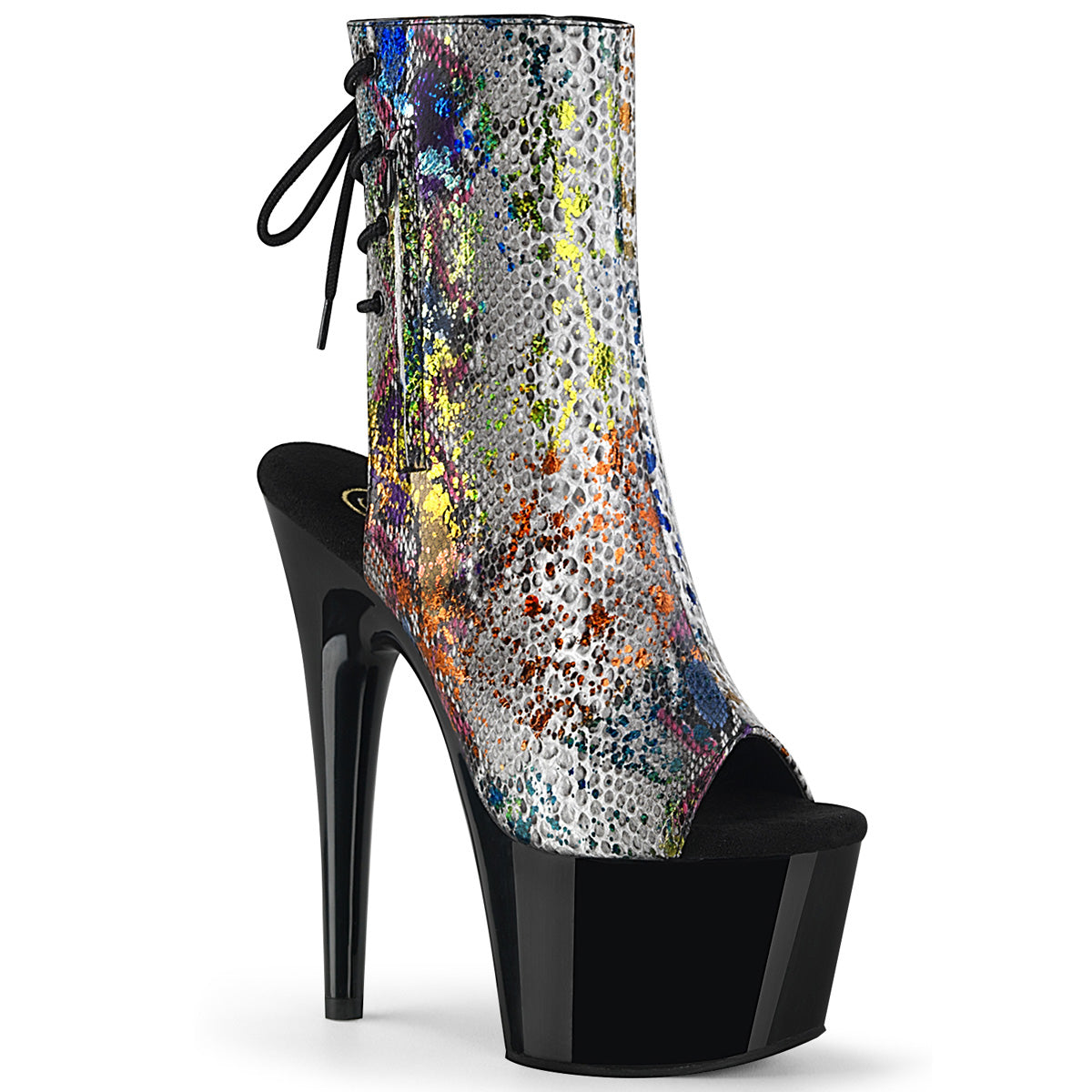Pleaser Stivaletti da donna ADORE-1018SP Stampa di serpente multicolore / BLK