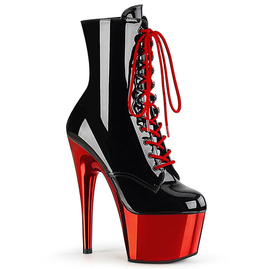 Pleaser Stivaletti da donna ADORE-1020 BLK PAT / RED Chrome