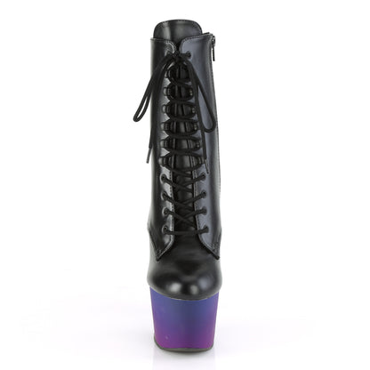 Pleaser Stivaletti da donna ADORE-1020BP BLK in ecopelle / blu-viola ombre