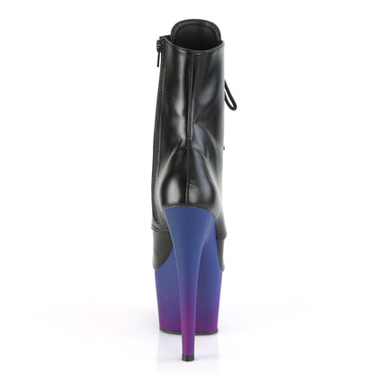 Pleaser Stivaletti da donna ADORE-1020BP BLK in ecopelle / blu-viola ombre