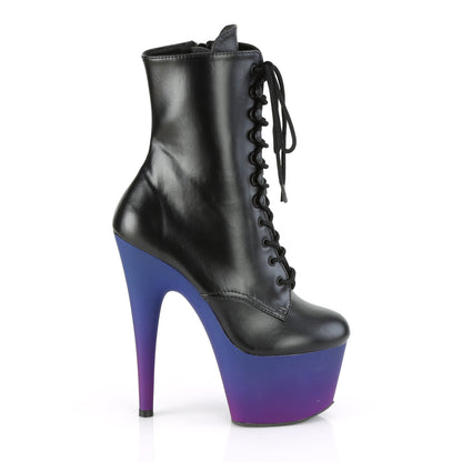 Pleaser Stivaletti da donna ADORE-1020BP BLK in ecopelle / blu-viola ombre