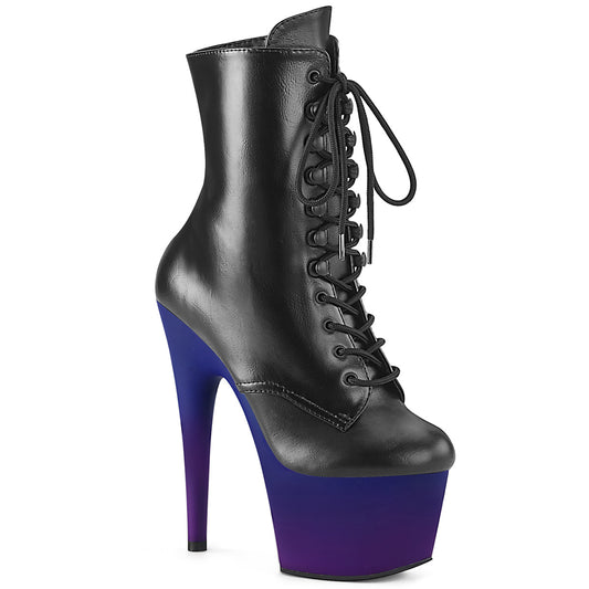 Pleaser Stivaletti da donna ADORE-1020BP BLK in ecopelle / blu-viola ombre
