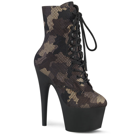 Pleaser Stivaletti da donna ADORE-1020 cm Green Camo-Mesh / Blk Matte
