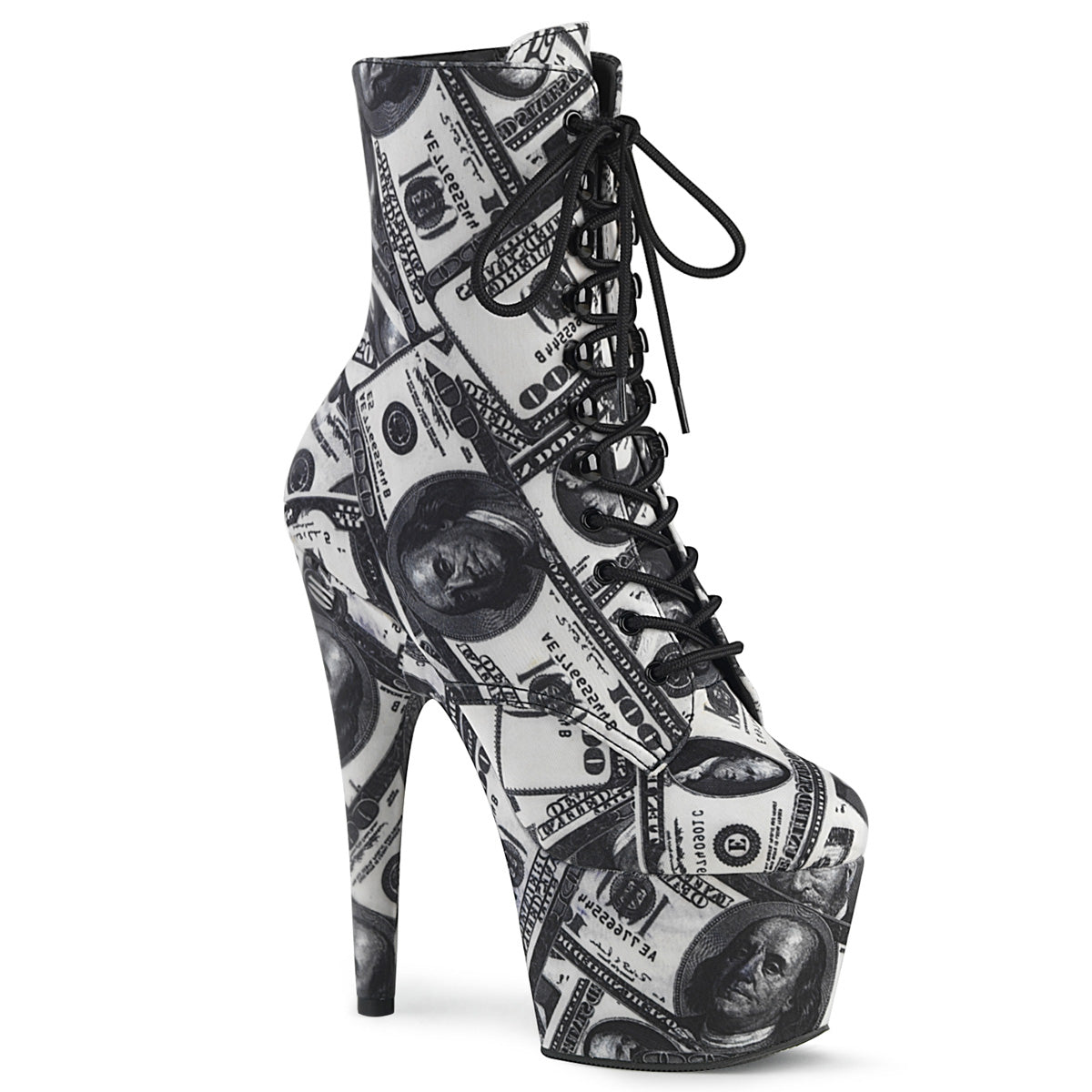 Pleaser Stivaletti da donna ADORE-1020DP WHT-BLK Tessuto / in tessuto WHT-BLK