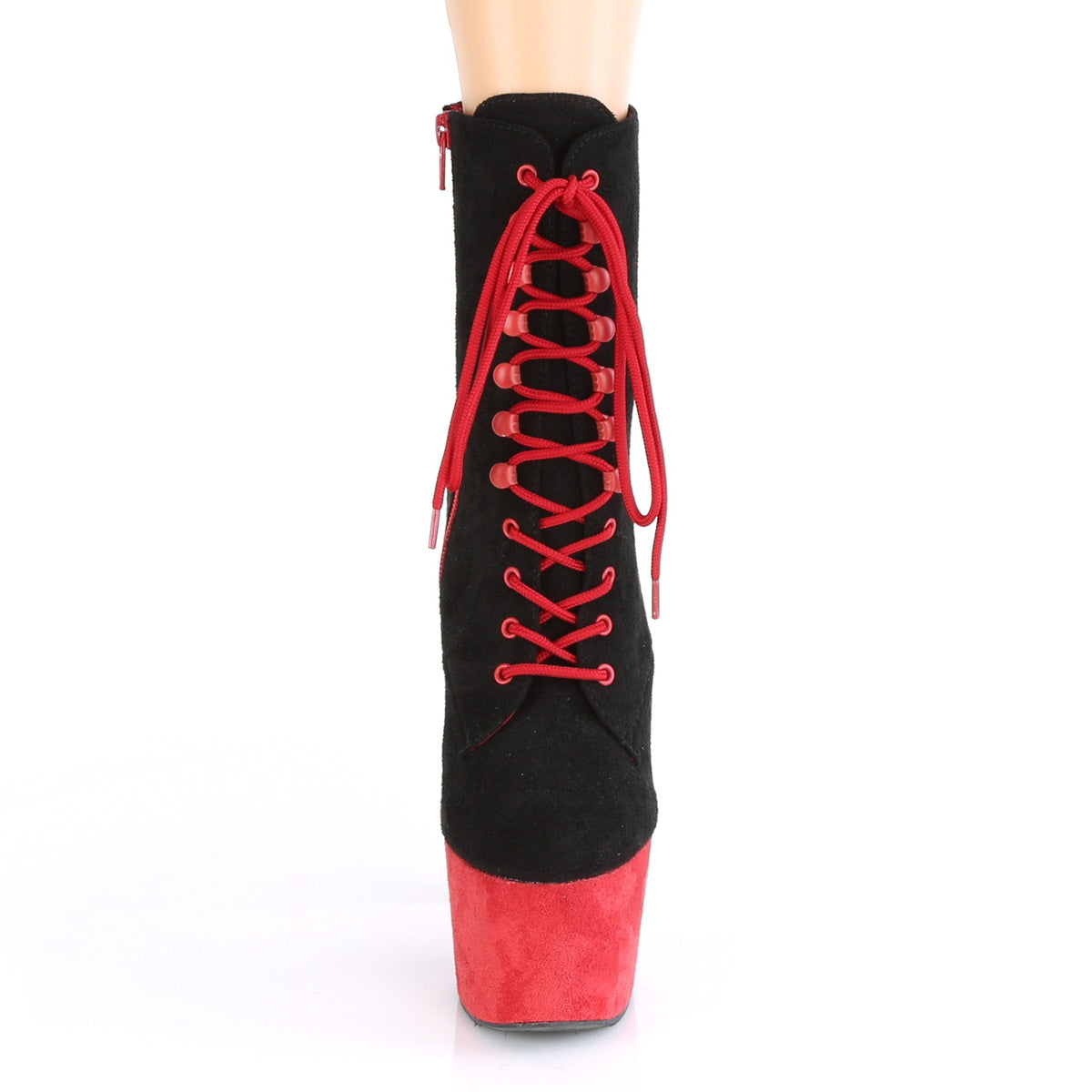 Pleaser Stivaletti da donna ADORE-1020FS Black Faux Suede Suede / Red Faux Suede