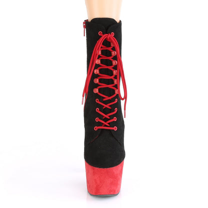 Pleaser Stivaletti da donna ADORE-1020FS Black Faux Suede Suede / Red Faux Suede