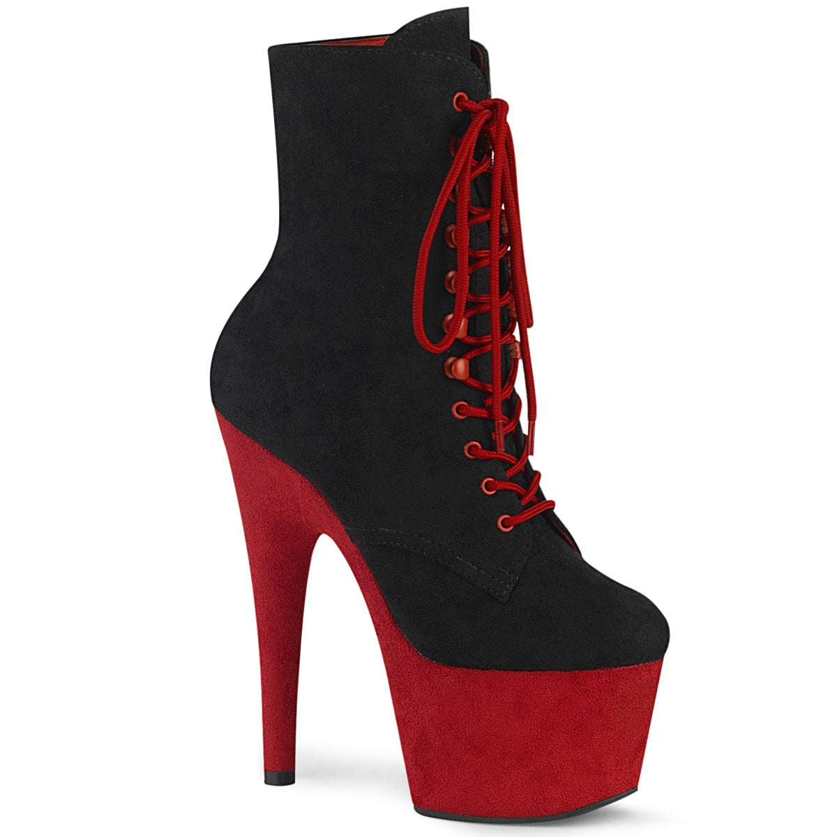 Pleaser Stivaletti da donna ADORE-1020FS Black Faux Suede Suede / Red Faux Suede