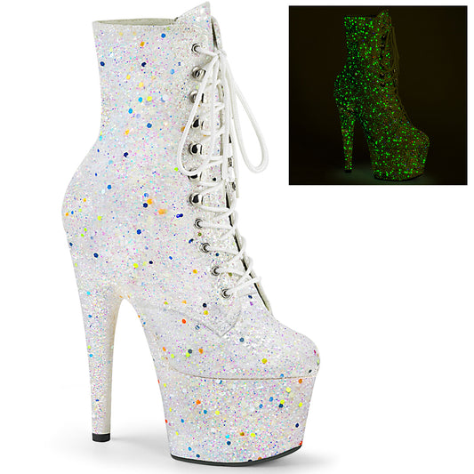 Pleaser Stivaletti da donna ADORE-1020GDLG Bianco Multi glitter / Bianco multi glitter