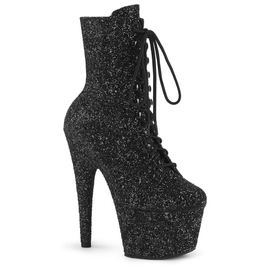 Pleaser  Stivali alla caviglia ADORE-1020 GWR Black Black/Black Glitter