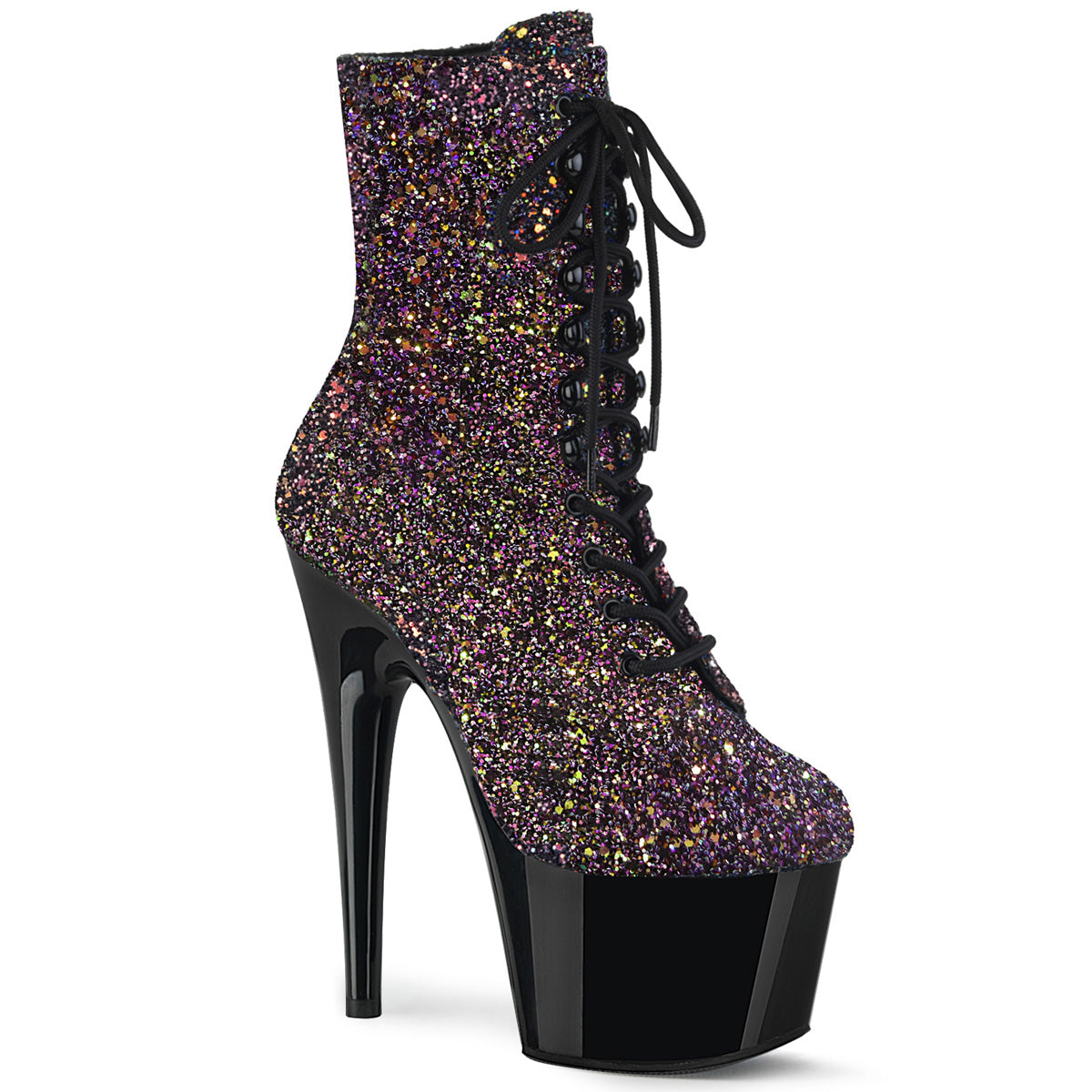 Pleaser Stivaletti da donna ADORE-1020Lg Purple Multi glitter / BLK