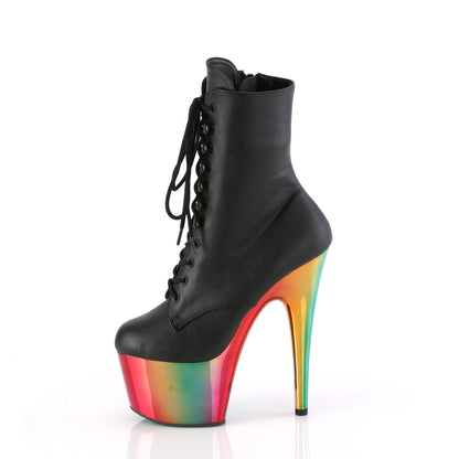 Pleaser  Stivaletti ADORE-1020RC BLK in ecopelle /Rainbow Cromo