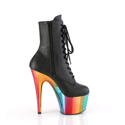 Pleaser  Stivaletti ADORE-1020RC BLK in ecopelle /Rainbow Cromo