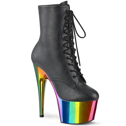 Pleaser  Stivaletti ADORE-1020RC BLK in ecopelle /Rainbow Cromo