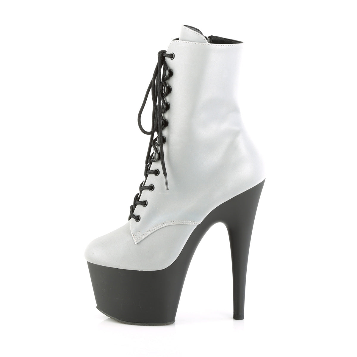 Pleaser Stivaletti da donna ADORE-1020Refl SLV riflettente / BLK opaco