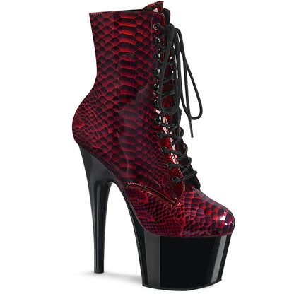 Pleaser Stivaletti da donna ADORE-1020SP Stampa rossa Snake Pat / Blk