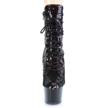 Pleaser Stivaletti da donna ADORE-1020SQ BLK-RED Flip Paillettes / Blk.