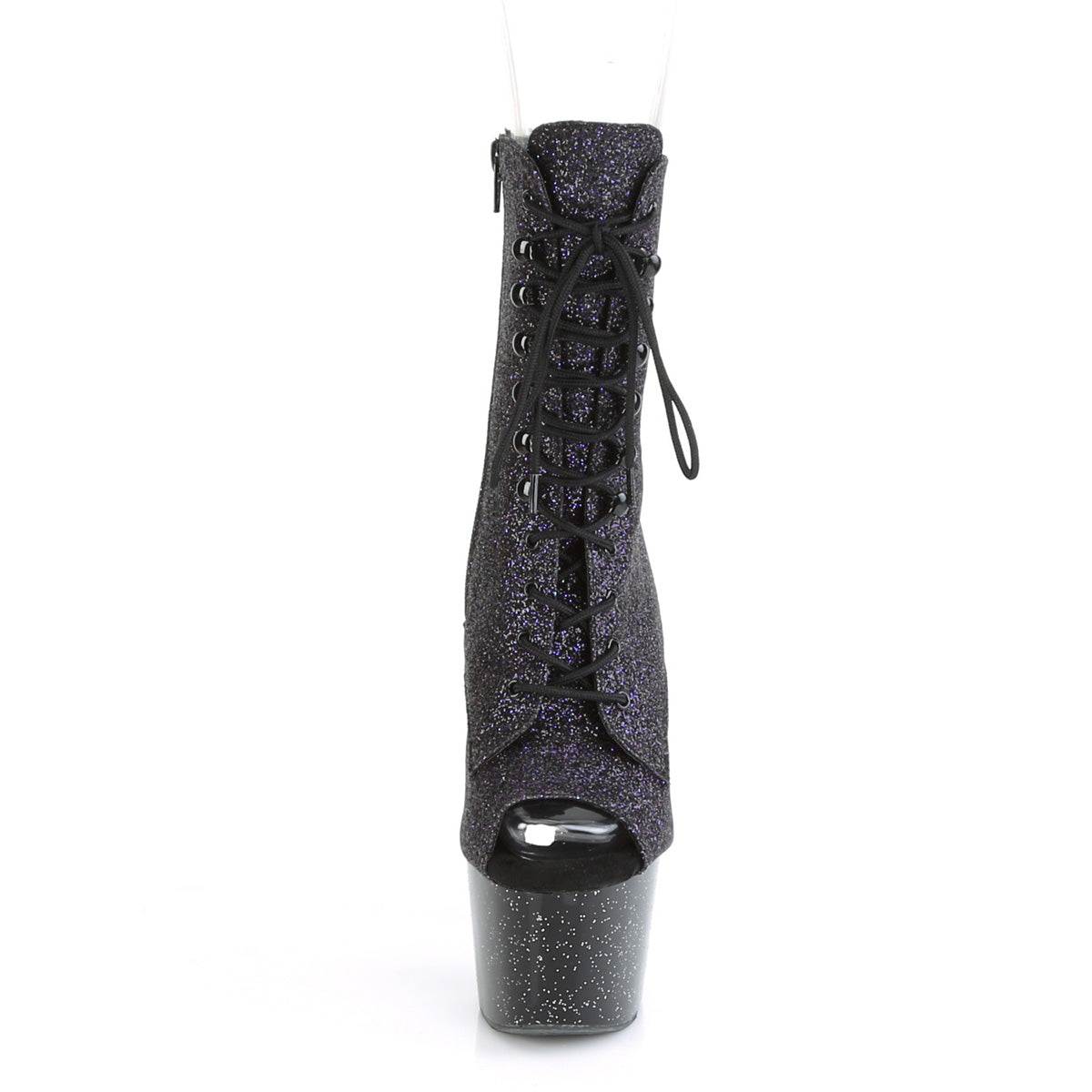 Pleaser Womens Ankle Boots ADORE-1021MG Purple Glitter/Blk