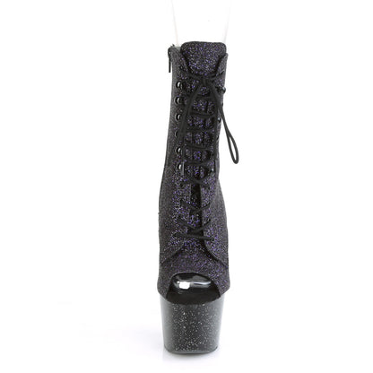 Pleaser Womens Ankle Boots ADORE-1021MG Purple Glitter/Blk