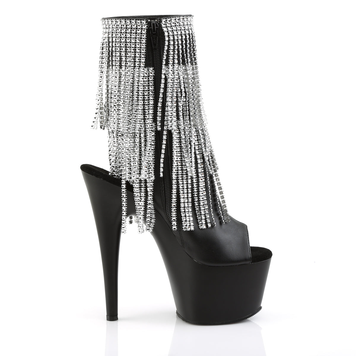 Pleaser Stivaletti da donna ADORE-1024RSF BLK BLK Pelle-Pelle-Slv / Blk Matte