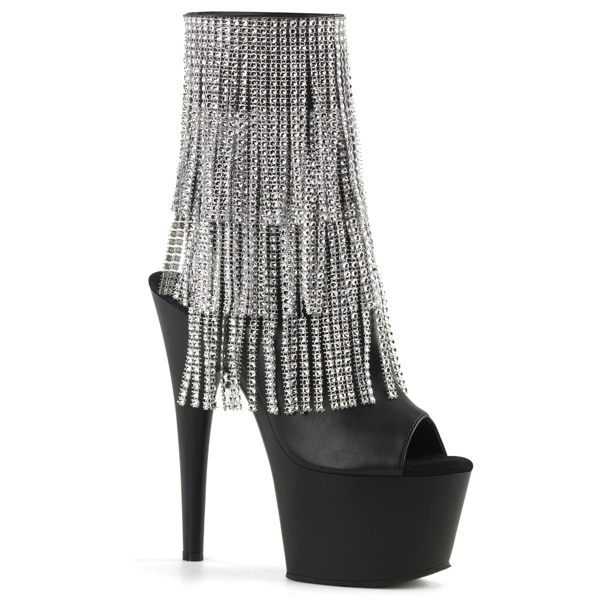 Pleaser Stivaletti da donna ADORE-1024RSF BLK BLK Pelle-Pelle-Slv / Blk Matte
