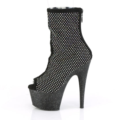 Pleaser Womens Ankle Boots ADORE-1031GM Blk Fabric-RS Mesh/Blk Matte