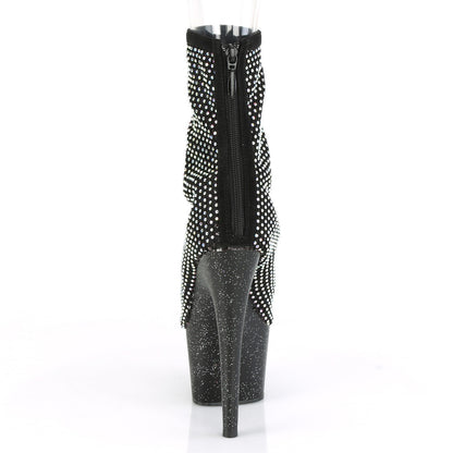 Pleaser Womens Ankle Boots ADORE-1031GM Blk Fabric-RS Mesh/Blk Matte