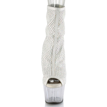 Pleaser Stivaletti da donna ADORE-1031GM WHT Tessuto-RS MEHH / CLR