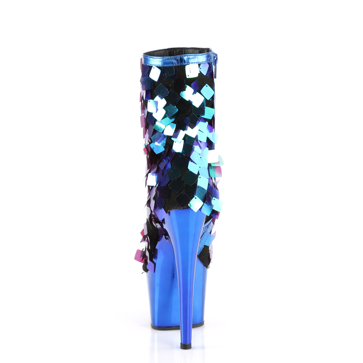 Pleaser Stivaletti da donna ADORE-1031SSQ IRI.GREEN Paillettes-R.Blue MetPU / R.Bluechrome