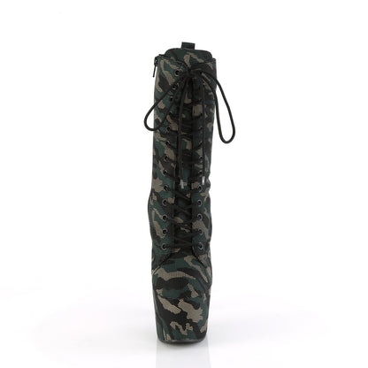 Pleaser   ADORE-1040cmd mimetico in pelle in finta pelle/pelle camo verde