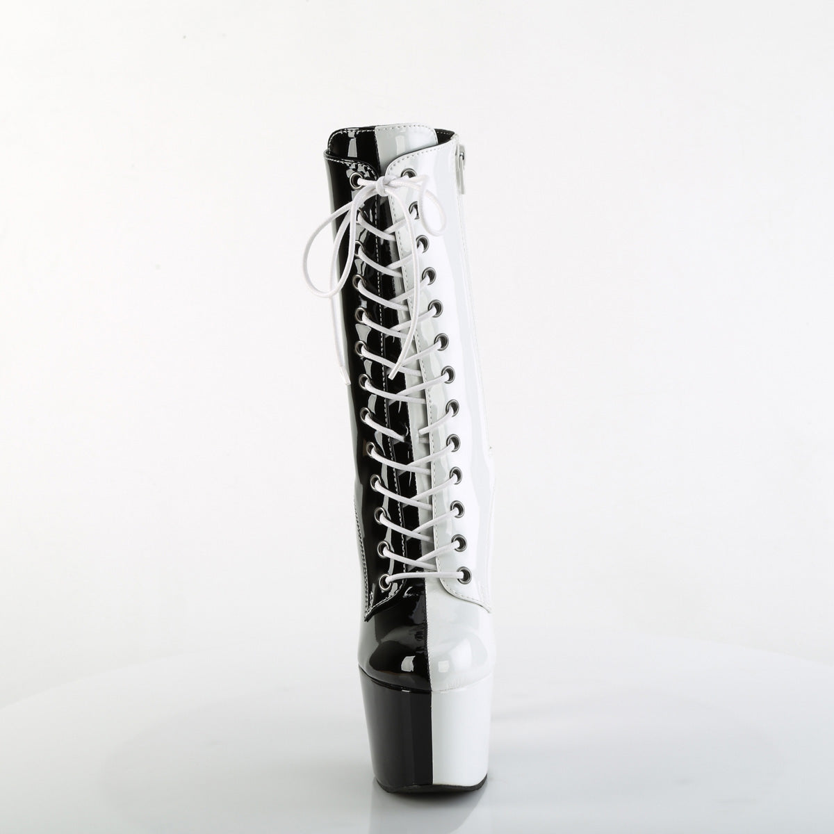 Pleaser   ADORE-1040TT Blk-Wht Pat/Blk-Wht