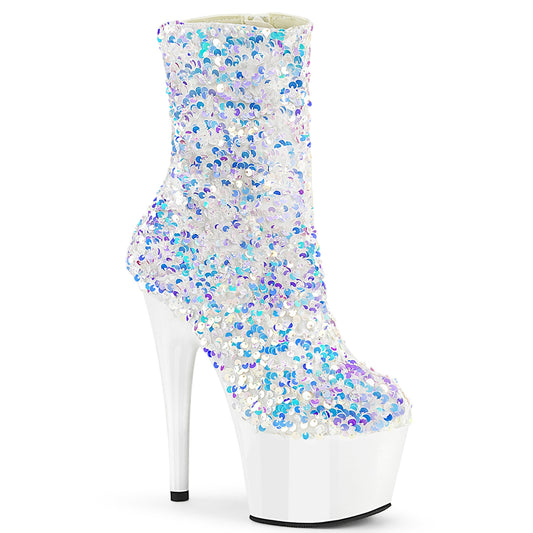 Pleaser   ADORE-1042sq wht multi paillettes/wht