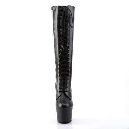 Pleaser Stivali da donna ADORE-2023 BLK STR FAUX PELLE / BLK MATTE
