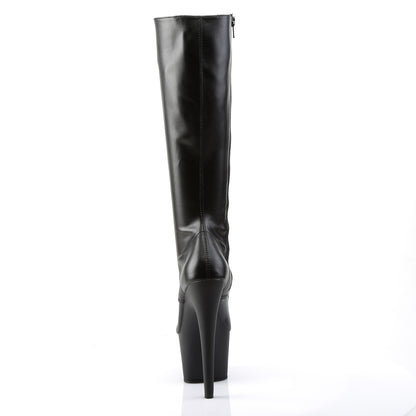 Pleaser Stivali da donna ADORE-2023 BLK STR FAUX PELLE / BLK MATTE