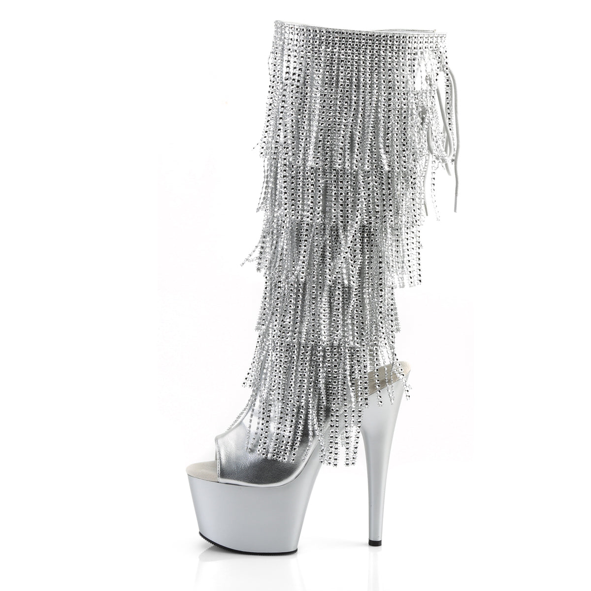 Pleaser Women's Platform Shoes ADORE-2024RSF Slv Metallic Pu/Slv Matte