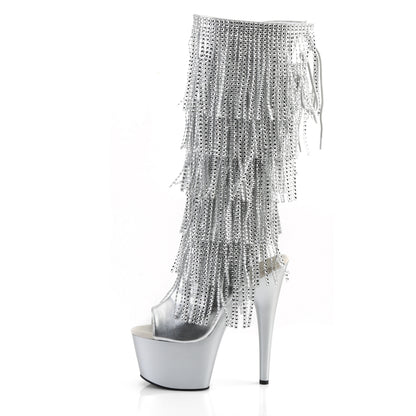 Pleaser Women's Platform Shoes ADORE-2024RSF Slv Metallic Pu/Slv Matte