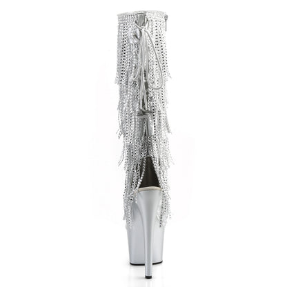 Pleaser Women's Platform Shoes ADORE-2024RSF Slv Metallic Pu/Slv Matte