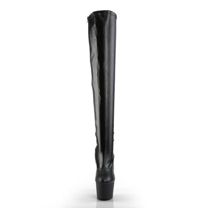 Pleaser Stivali da donna ADORE-3000 BLK STR FAUX PELLE / BLK MATTE