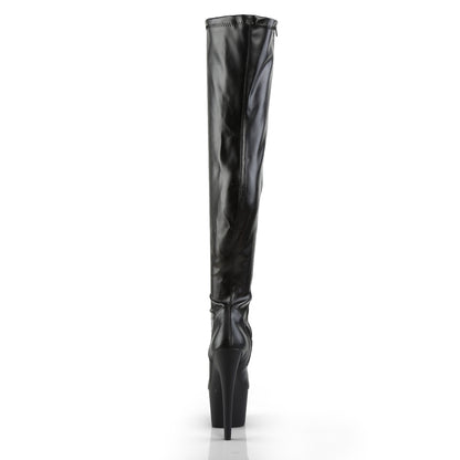 Pleaser Stivali da donna ADORE-3000 BLK STR FAUX PELLE / BLK MATTE
